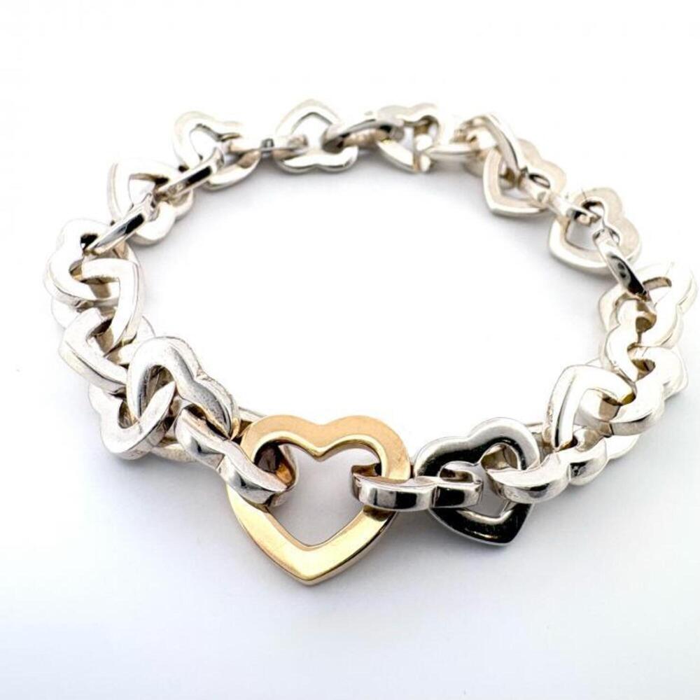 TIFFANY & CO. Silver Heart Charm Bracelet